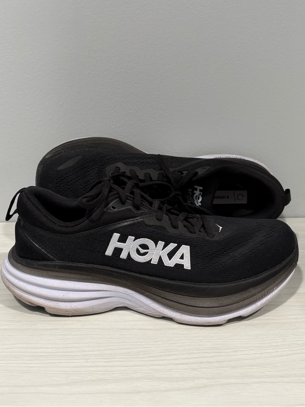 Hoka One One Women’s Black and White Athletic Running Shoes